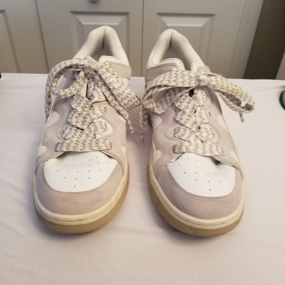 Airwalk Men's Manash Sneakers White Beige Suede Mesh Low Top Size 11.5